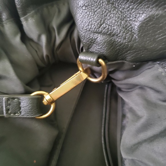 Anthropologie Dark Green Faux Leather Pouch Clutch Bag Convertible Puffy Soft - Picture 11 of 15